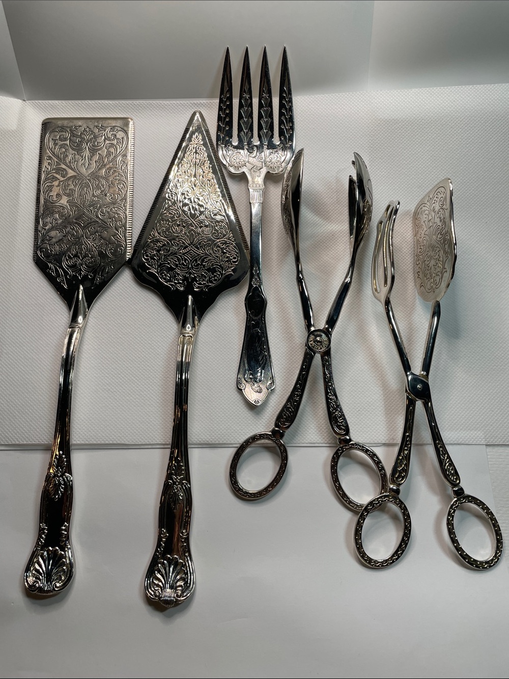 Vintage Reed & Barton,Star EP Zinc,Silver Plate Ornate Serving Tools Set
